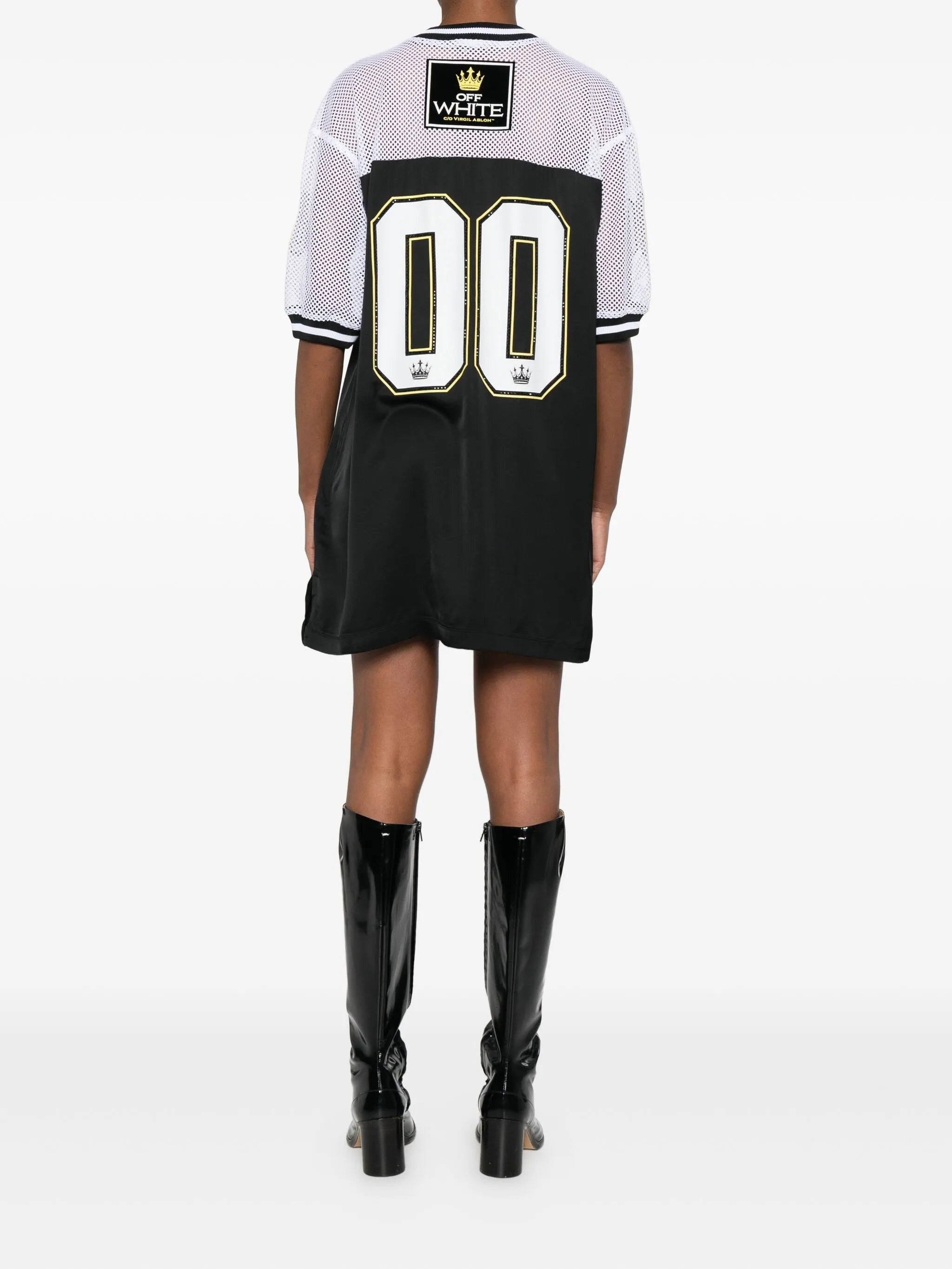 Off-white Mesh-panel Number-print Dress - 3