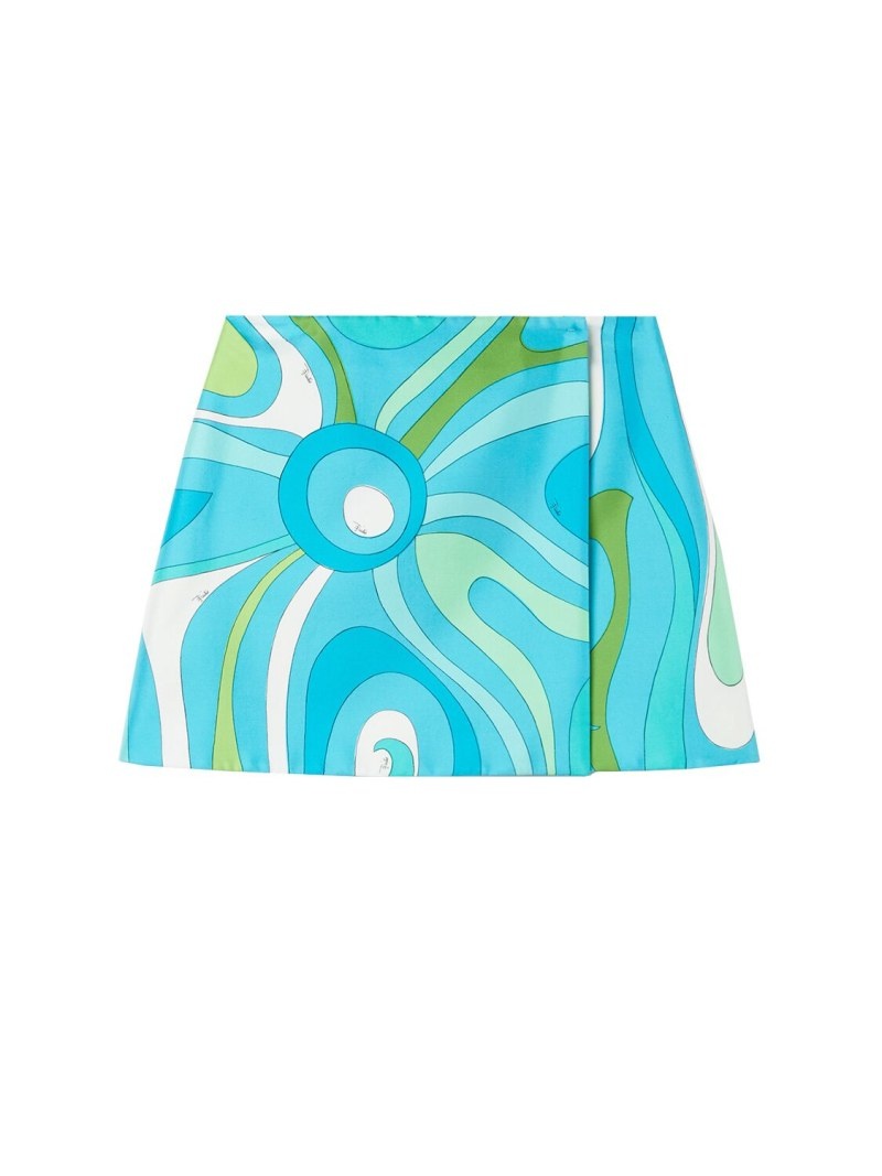 Printed silk twill mini skirt - 6