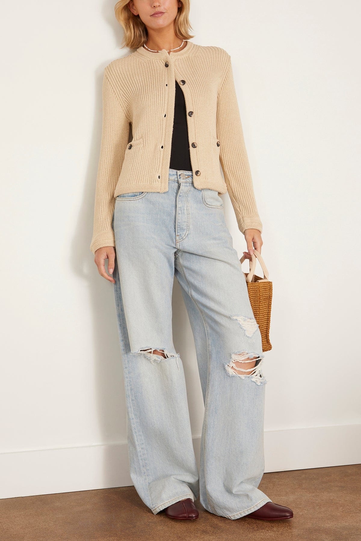 Wilson Knit Jacket in Light Wheat - 2
