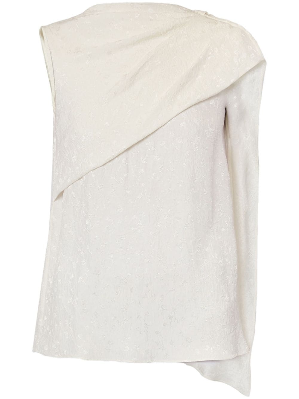 asymmetric-design draped blouse - 1