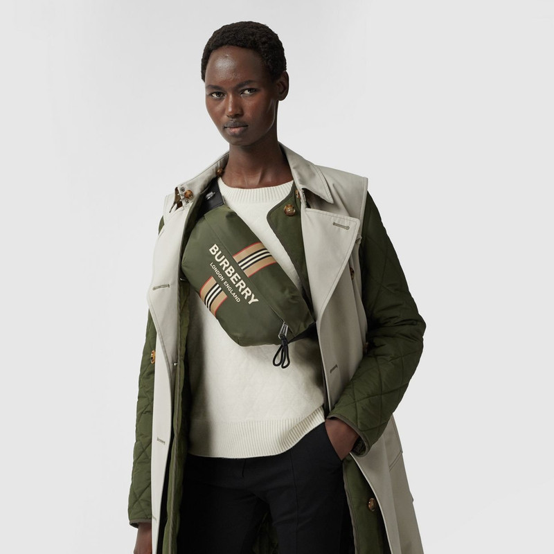 Burberry Logo and Icon Stripe Print ECONYL® Sonny Bum Bag outlook
