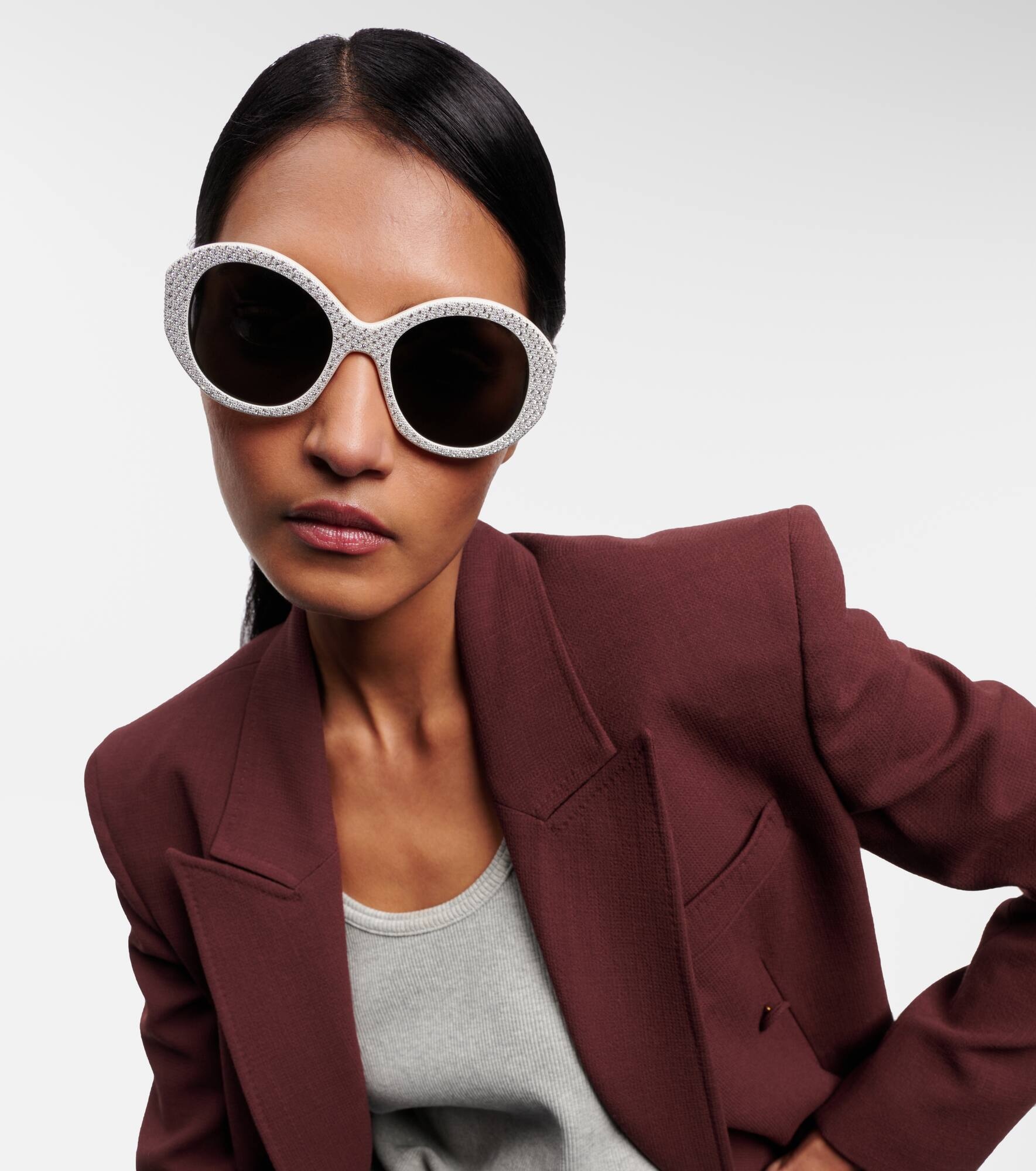 Bold 3 Dots embellished round sunglasses - 3