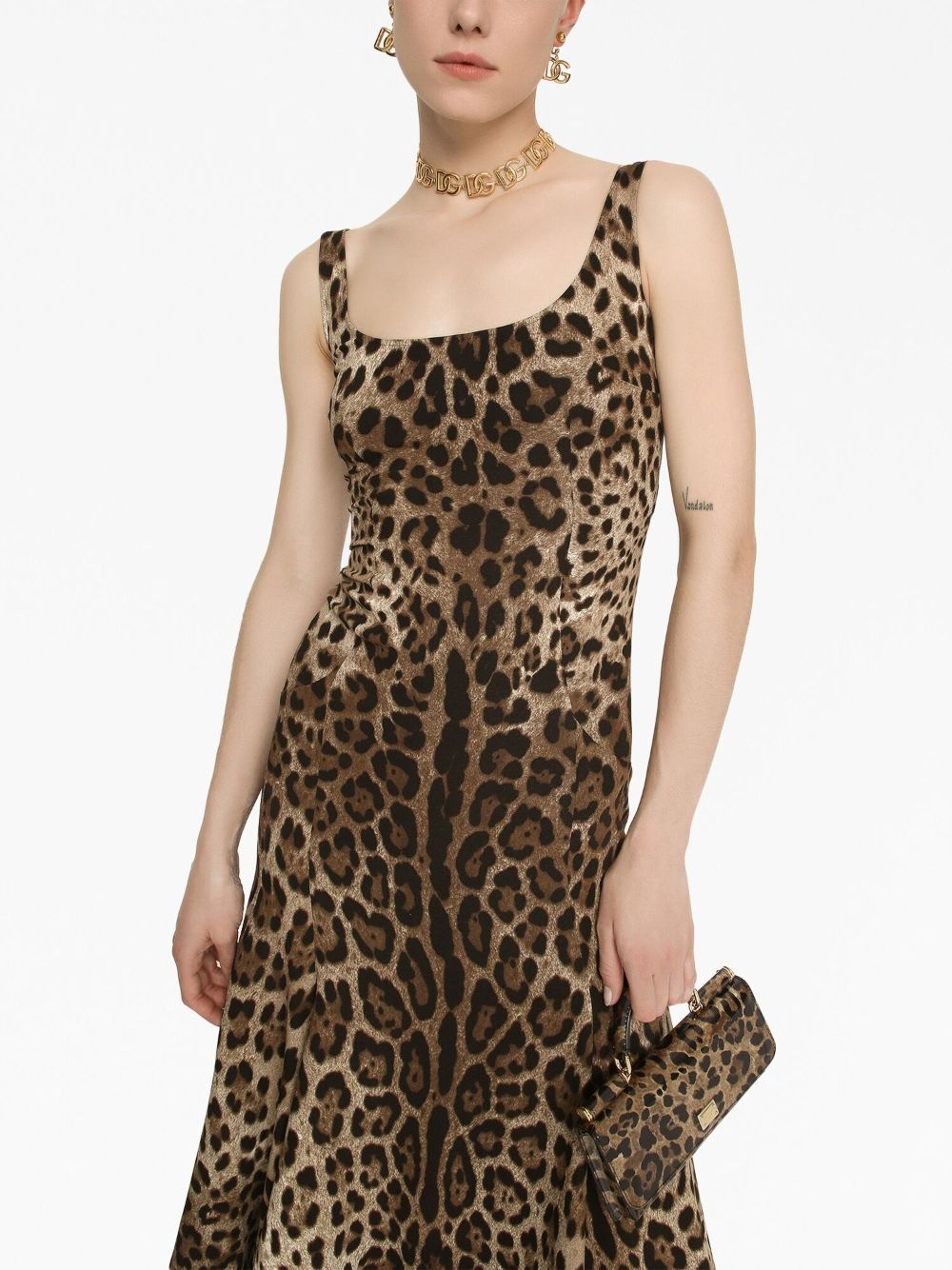 leopard-print midi dress - 5