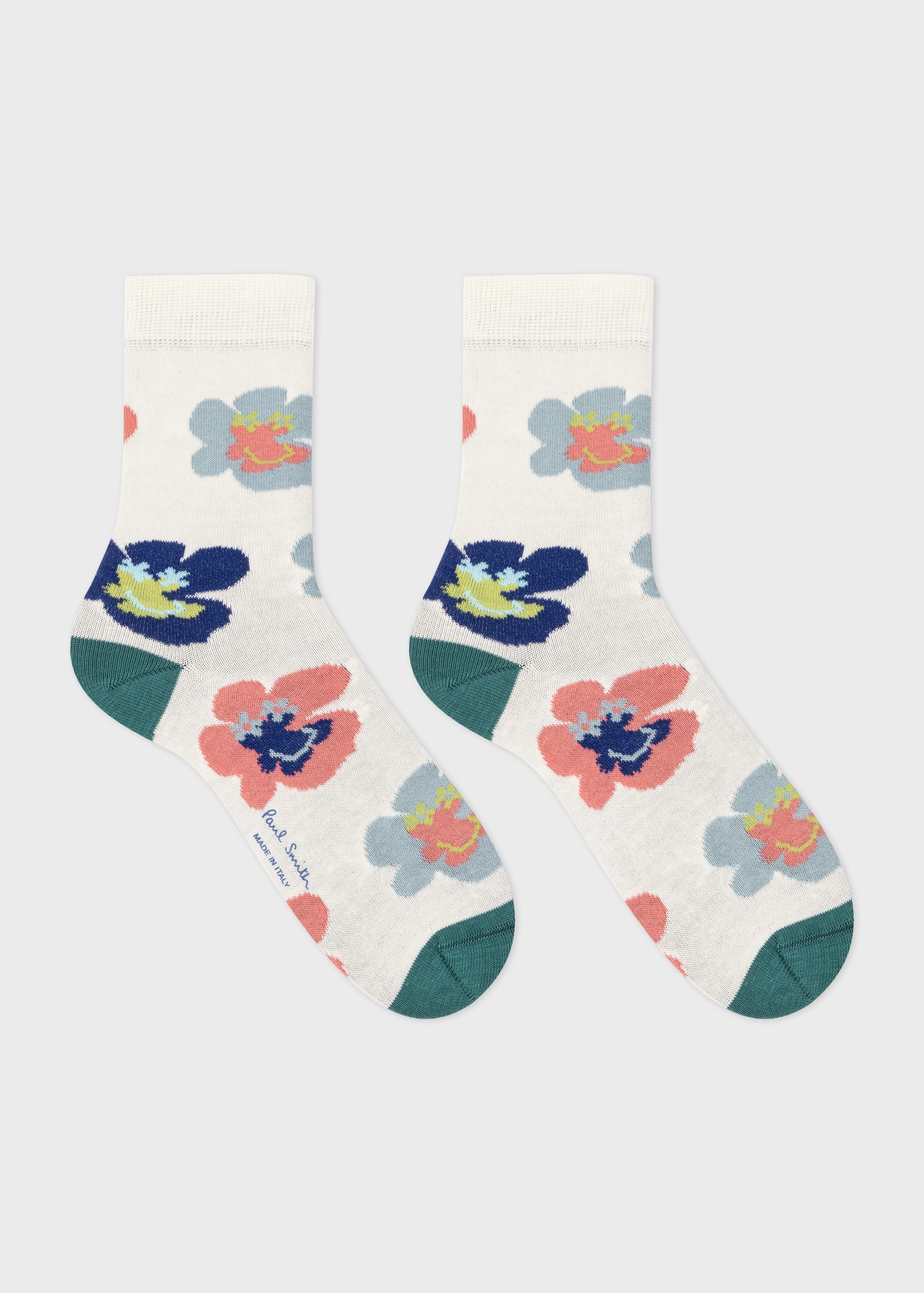 Women's White 'Geri' Flower Socks - 2