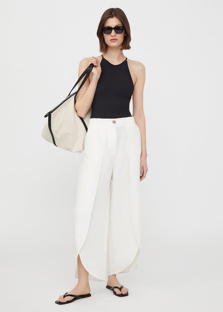 Lyocell linen wrap trousers tofu - 3