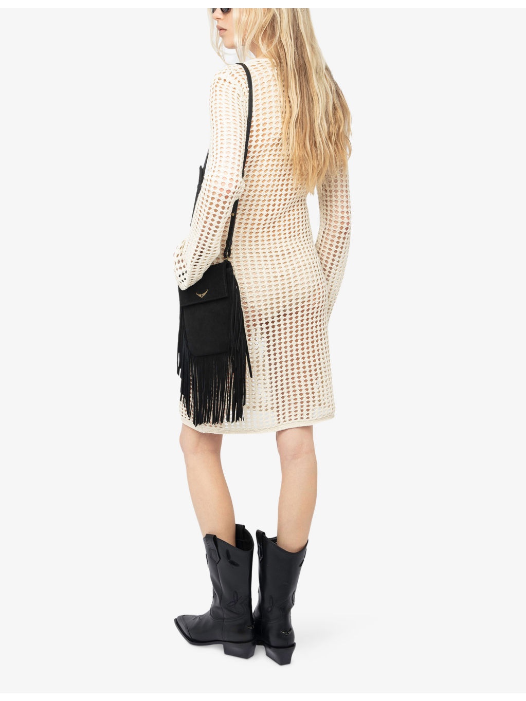 Ranyra Brooch-Embellished Cotton-Crochet Mini Dress - 4