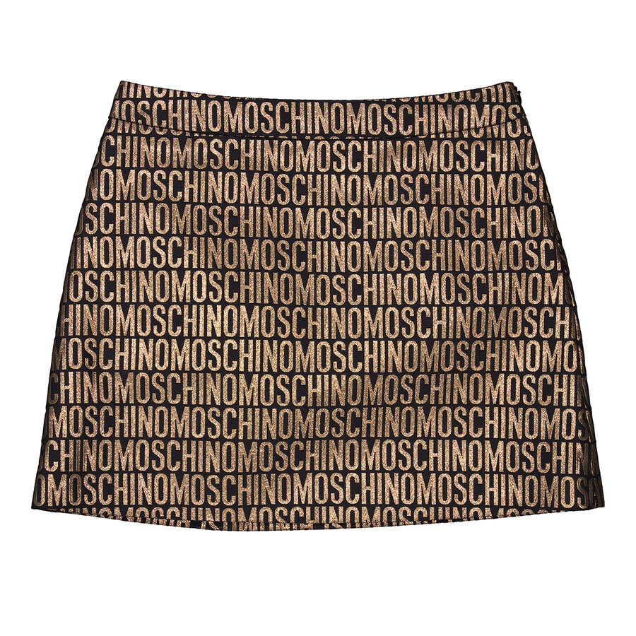 Moschino Logo-Jacquard Metallic Skirt - 5