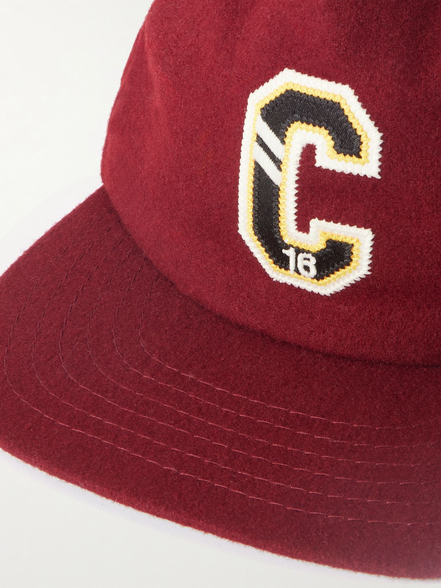 Logo-Appliquéd Wool-Felt Baseball Cap Burgundy - 4