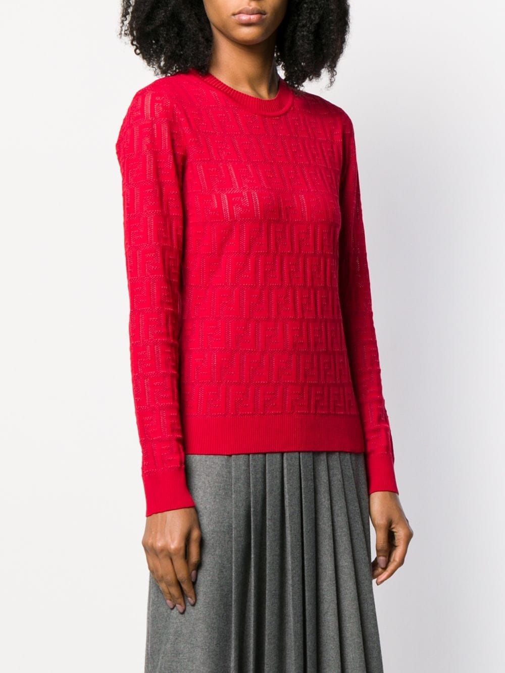 jacquard knit FF motif jumper - 3