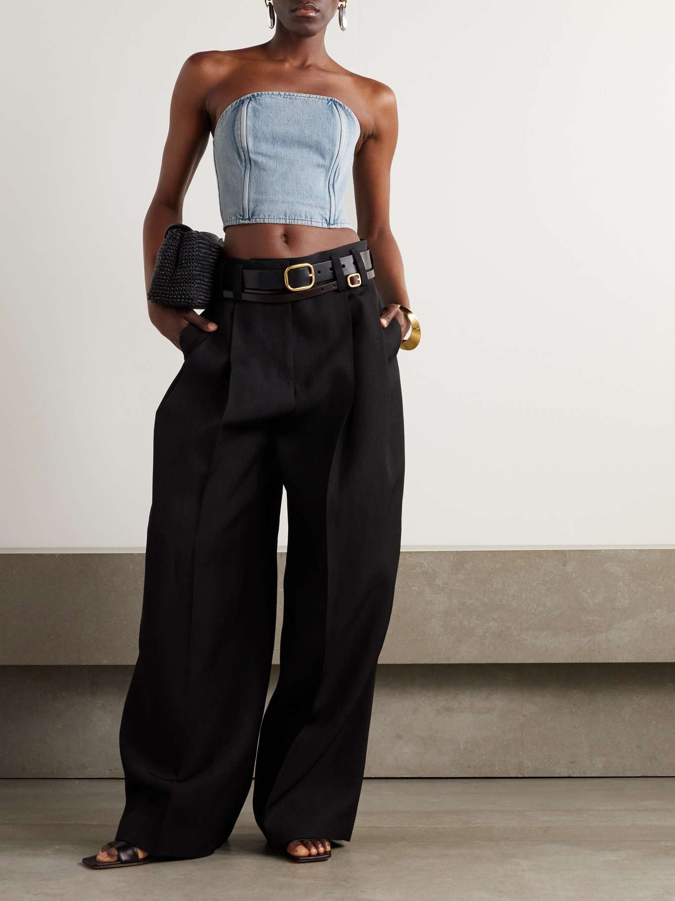 Strapless denim top Blue - 2