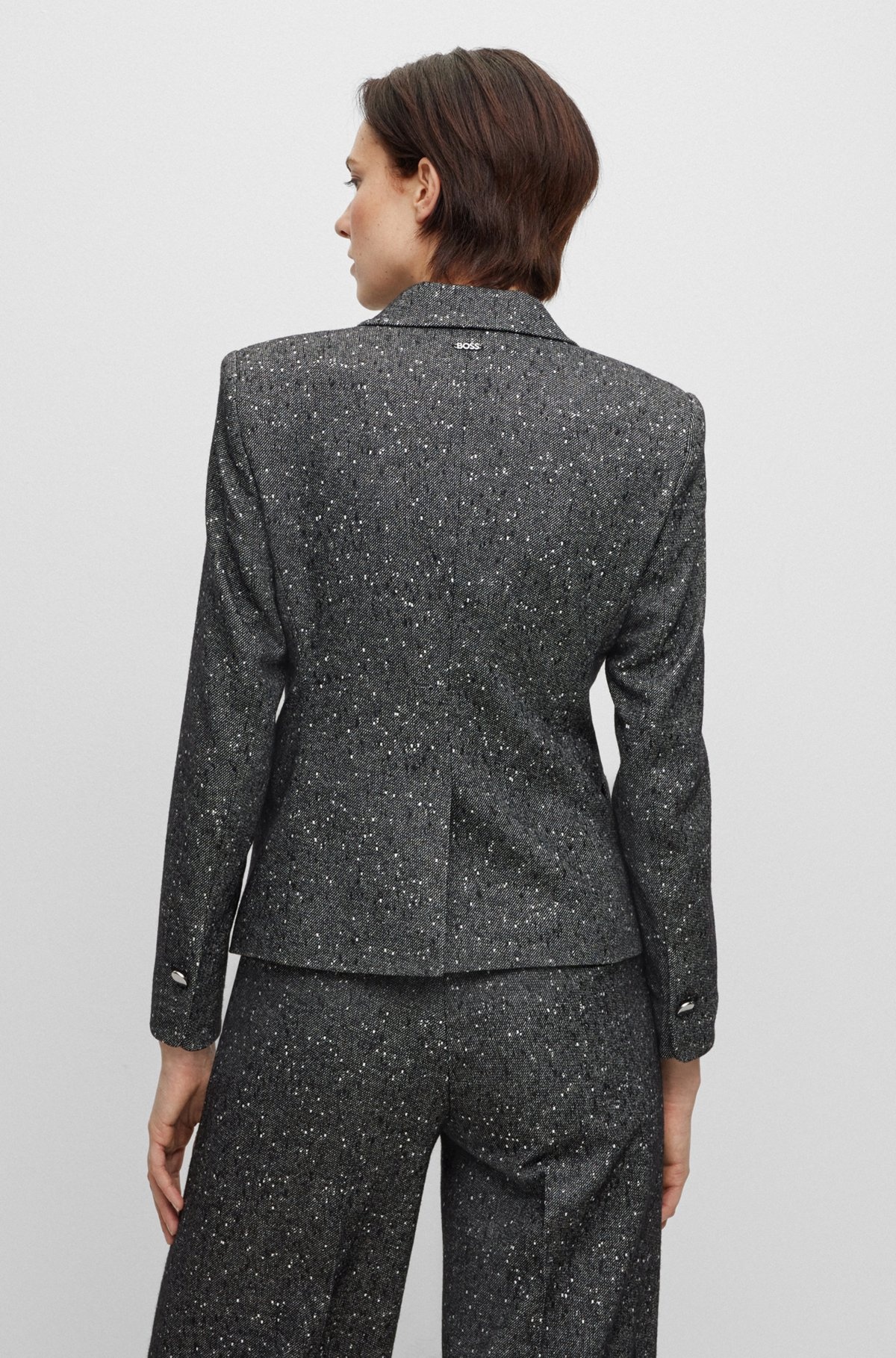 SLIM-FIT JACKET IN STRUCTURED TWEED - 4