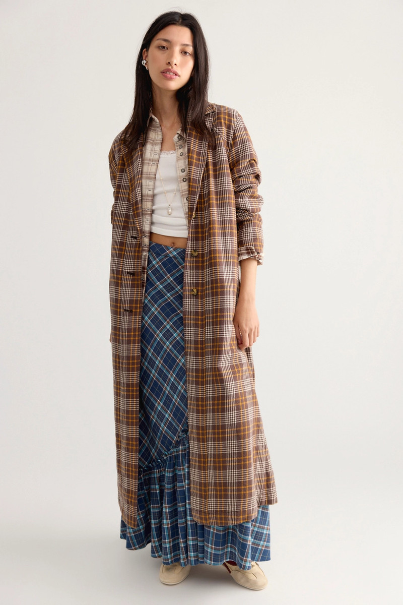 We The Free Monique Plaid Denim Duster 1