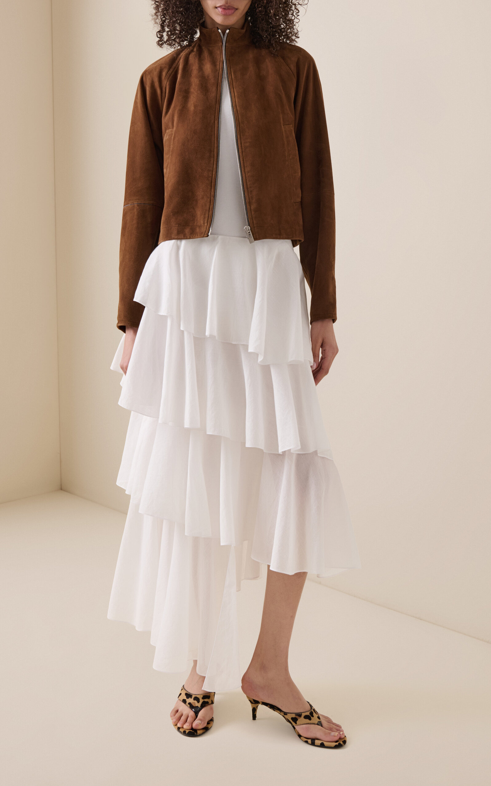 Round Suede Jacket brown - 2