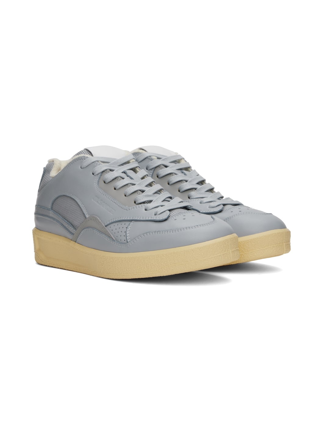 Blue Paneled Sneakers - 4
