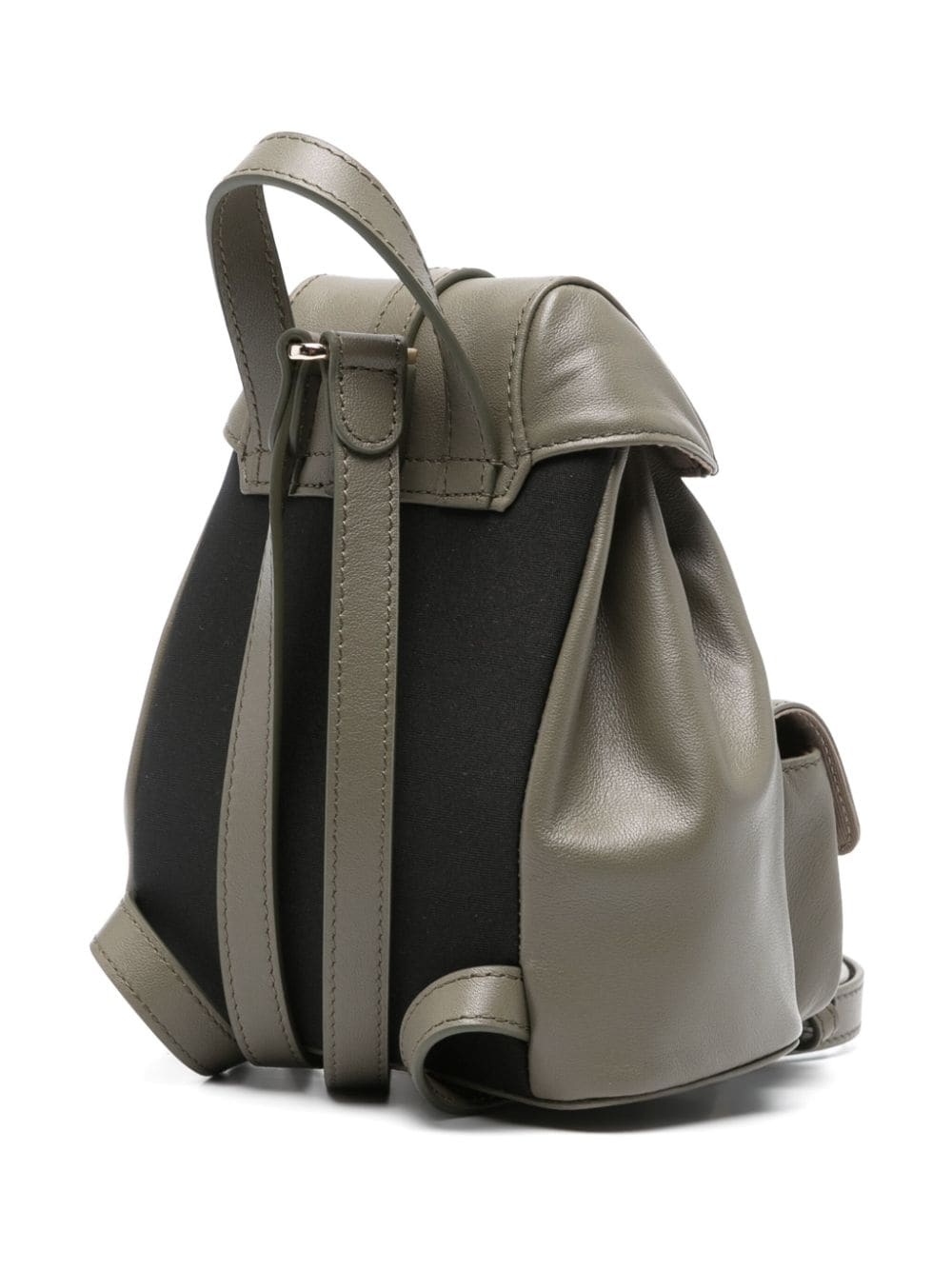 logo-buckle leather backpack - 3