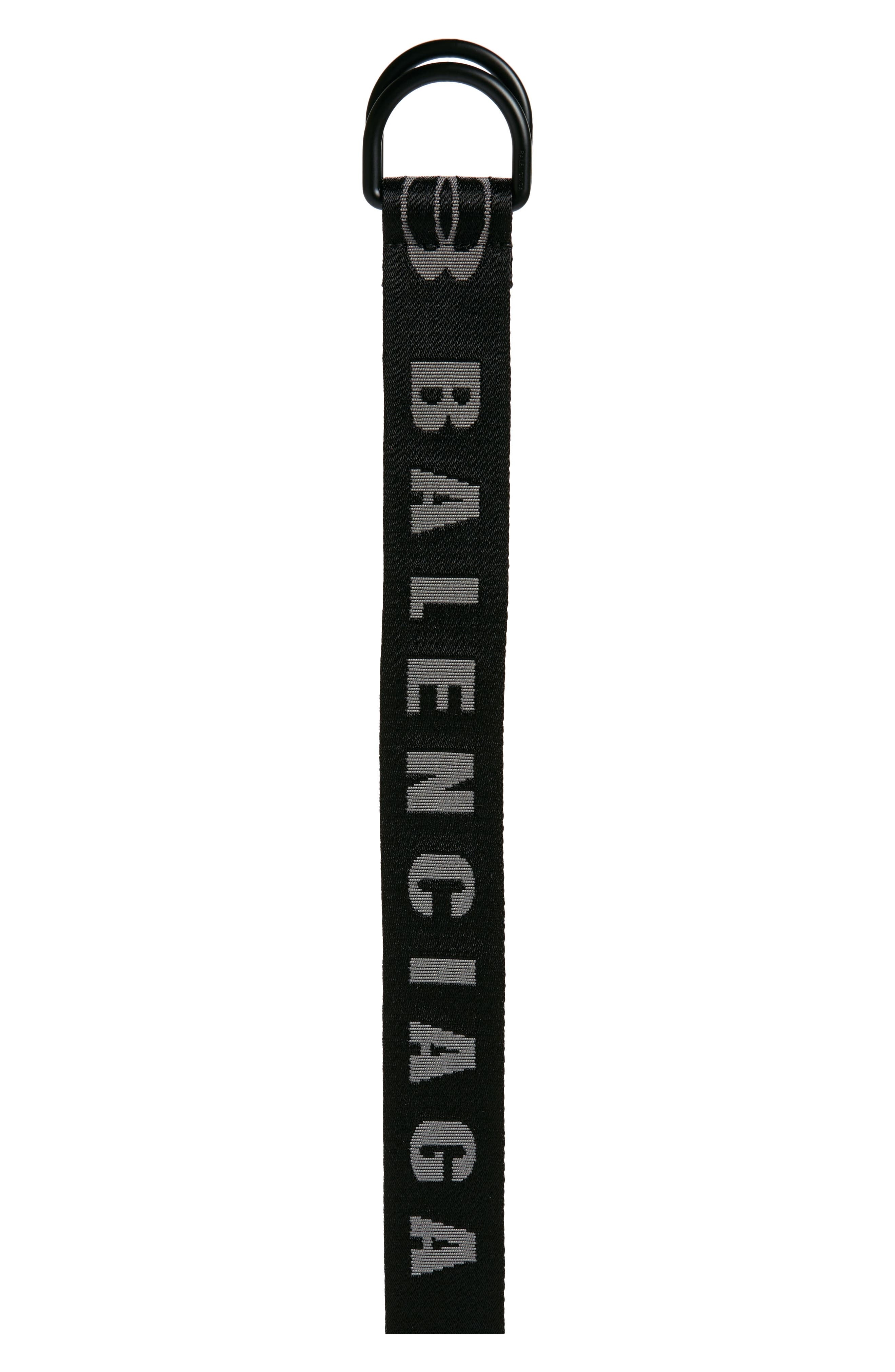 Balenciaga Logo D-Ring Belt in 1064 Black/L Dark Grey at Nordstrom - 2