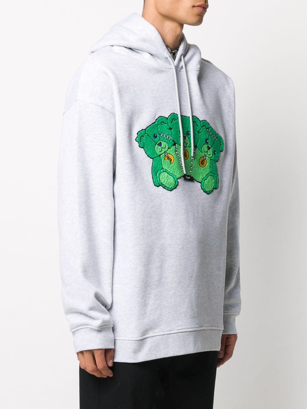 teddy-embroidery hoodie - 3