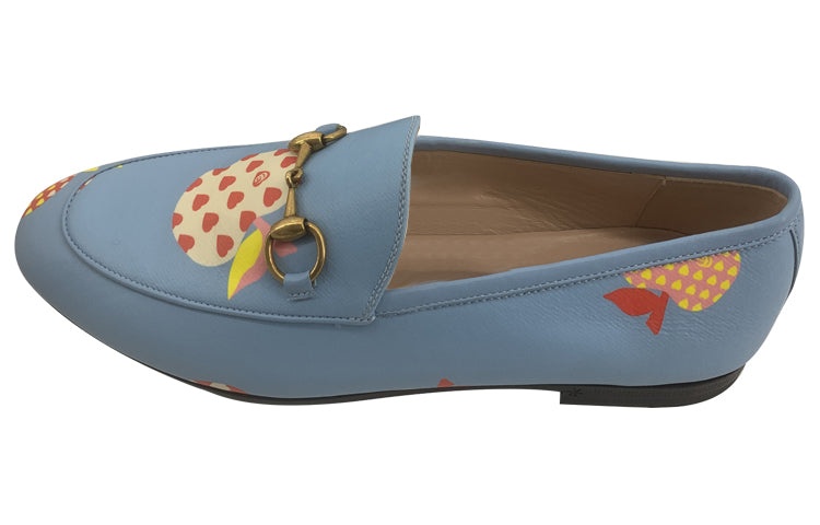 (WMNS) Gucci Leather Slip On 'Blue Red' 22M104861 - 2