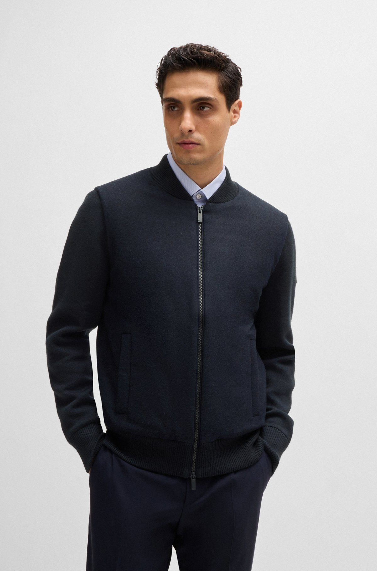 REGULAR-FIT ZIP-UP JACKET WITH PADDED FRONT PANEL - 2