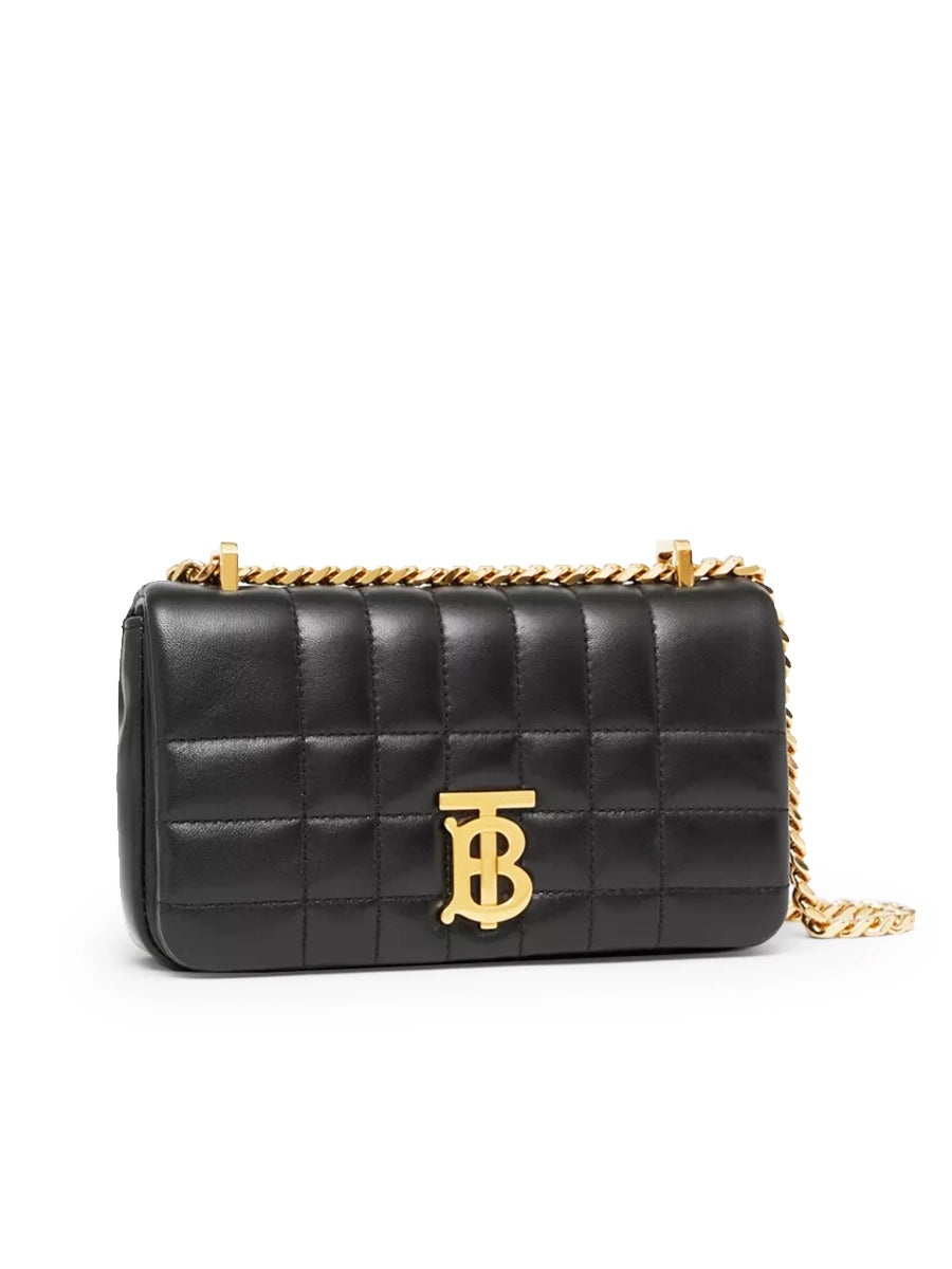 Quilted Leather Mini Lola Bag in Black - 3