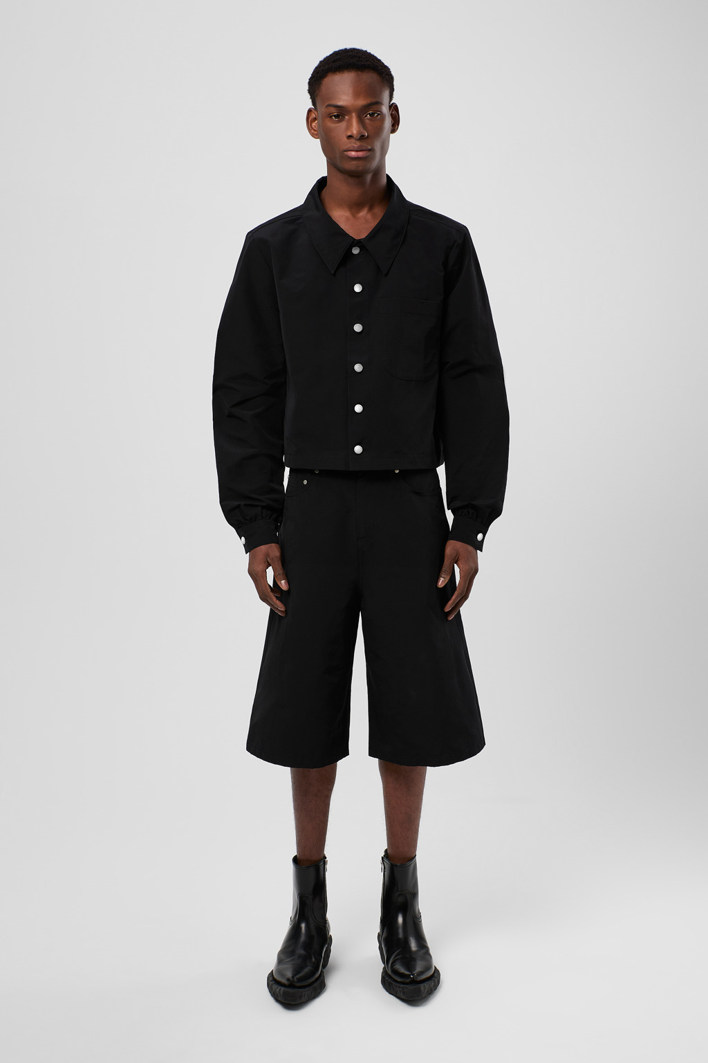 Black Cotton/Nylon Shirt - 2
