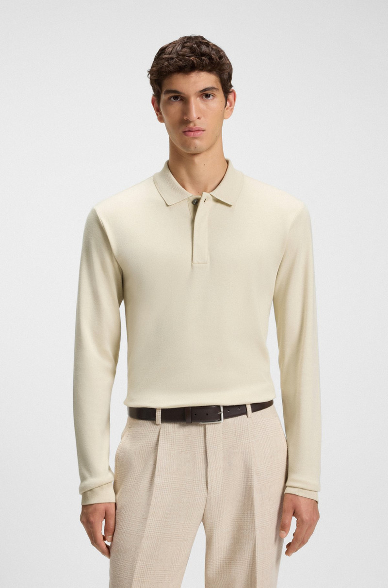 COVERED-PLACKET POLO SHIRT IN COTTON AND CASHMERE 2