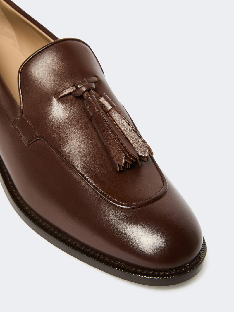 SULTANO Tasselled leather loafers - COCOA 3