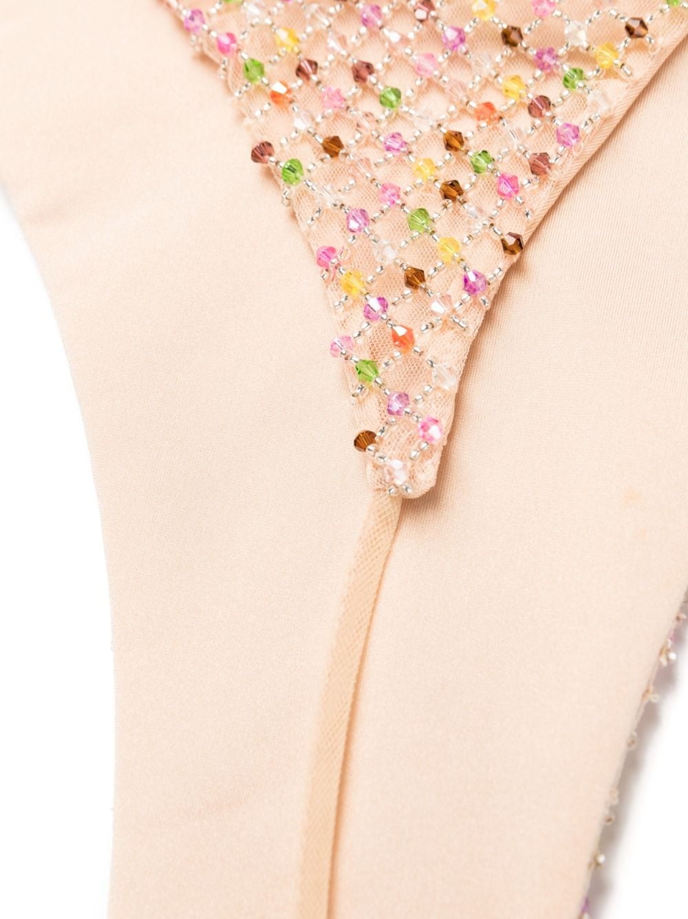 bead-embellished tulle-overlay bikini - 3