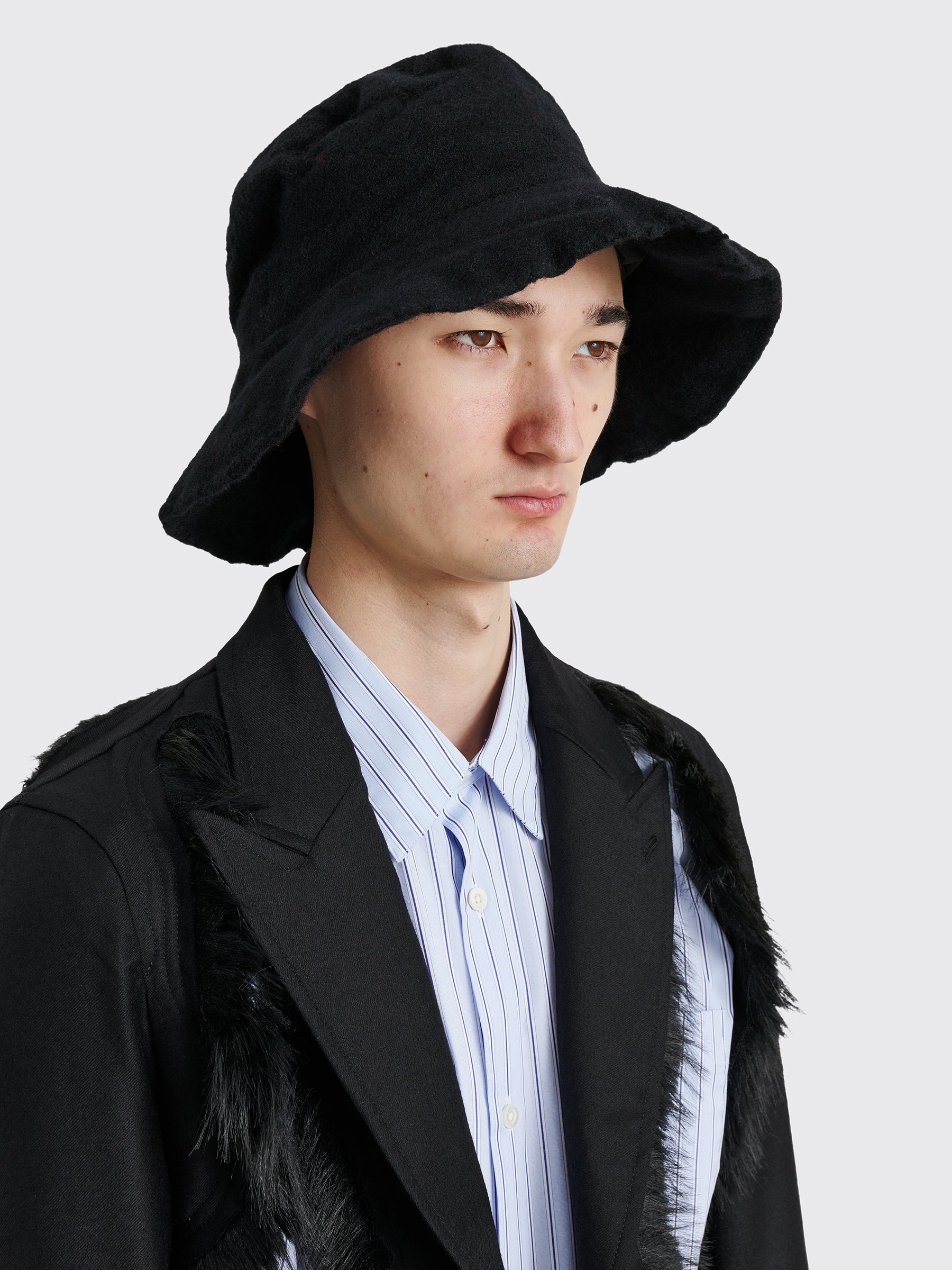 COMME DES GARÇONS SHIRT WOOL BUCKET HAT BLACK - 3