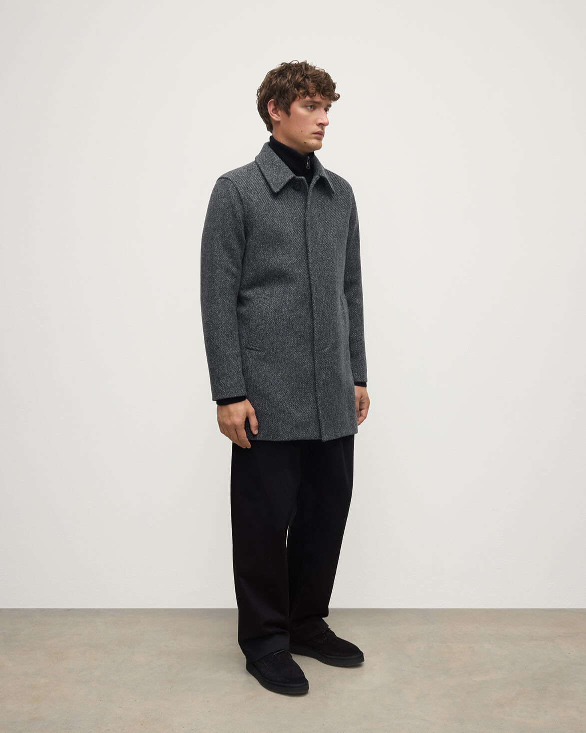 Wool Grey Car Coat - 3