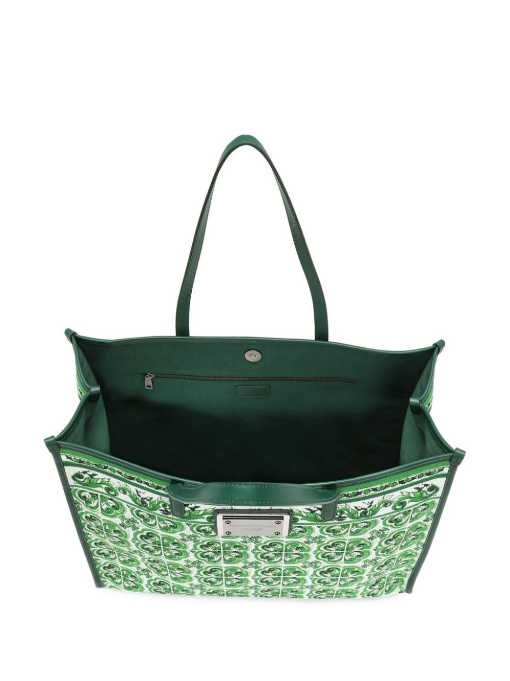 Majolica-print canvas tote bag - 5