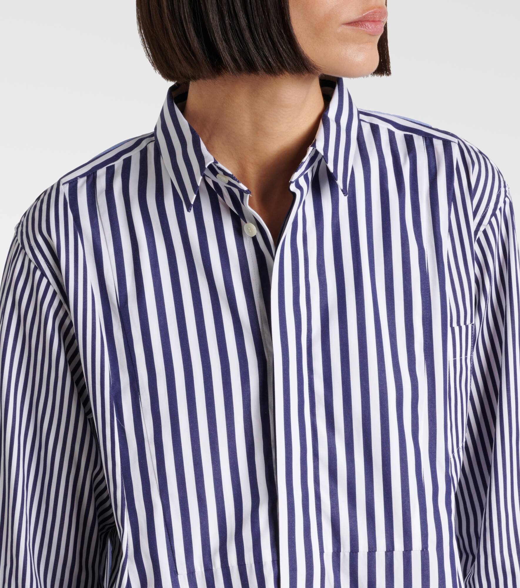 Striped peplum cotton shirt - 4