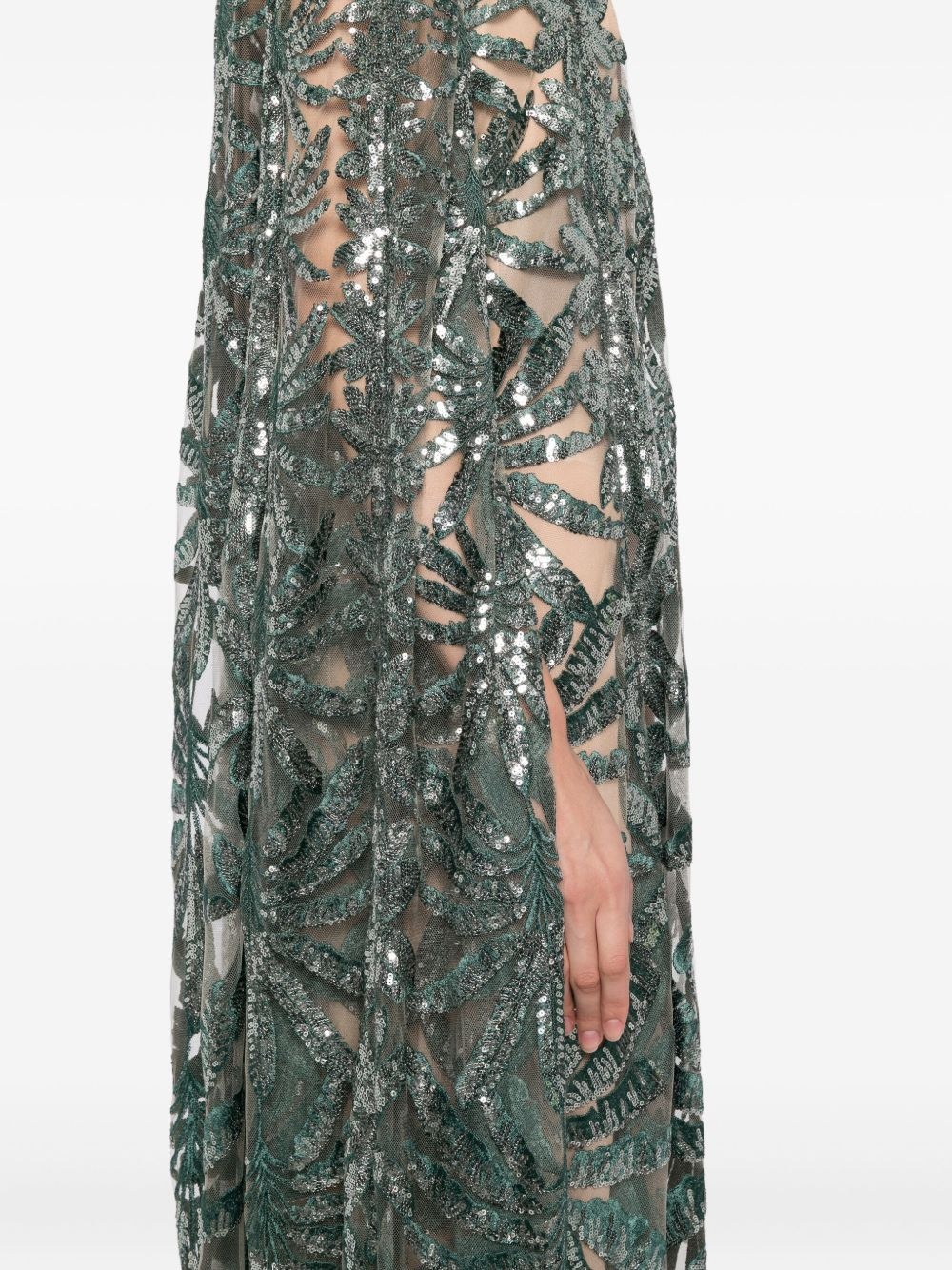 embroidered tulle kaftan - 5