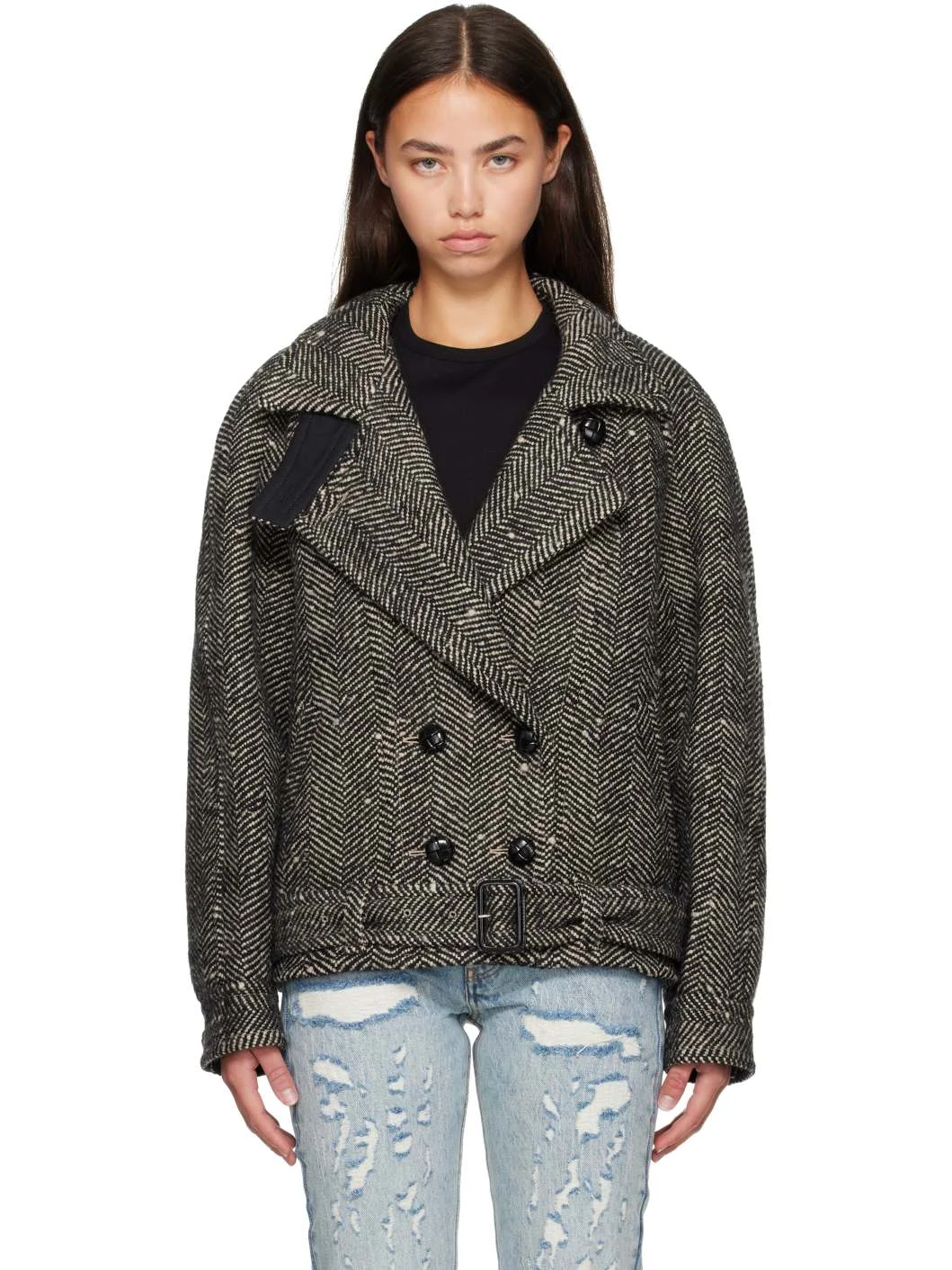 Black Elvane Wool Jacket - 1