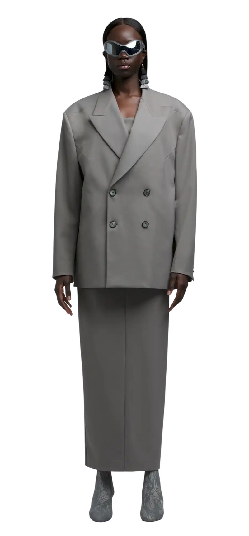 DOUBLE BREASTED BLAZER GRAVEL 3