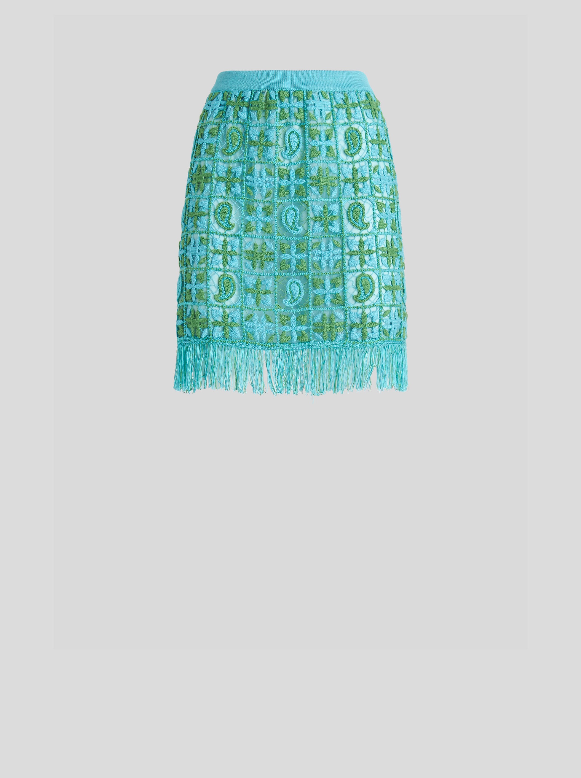 MINI KNIT SKIRT WITH FRINGES - 1