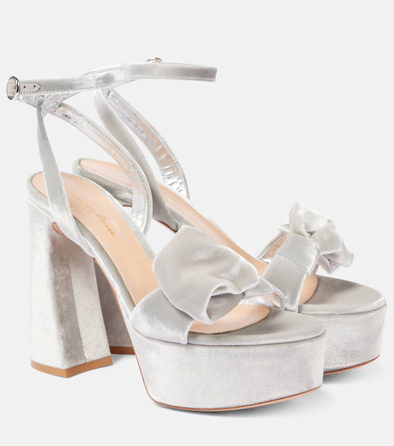 70 bow-detail velvet platform sandals 1