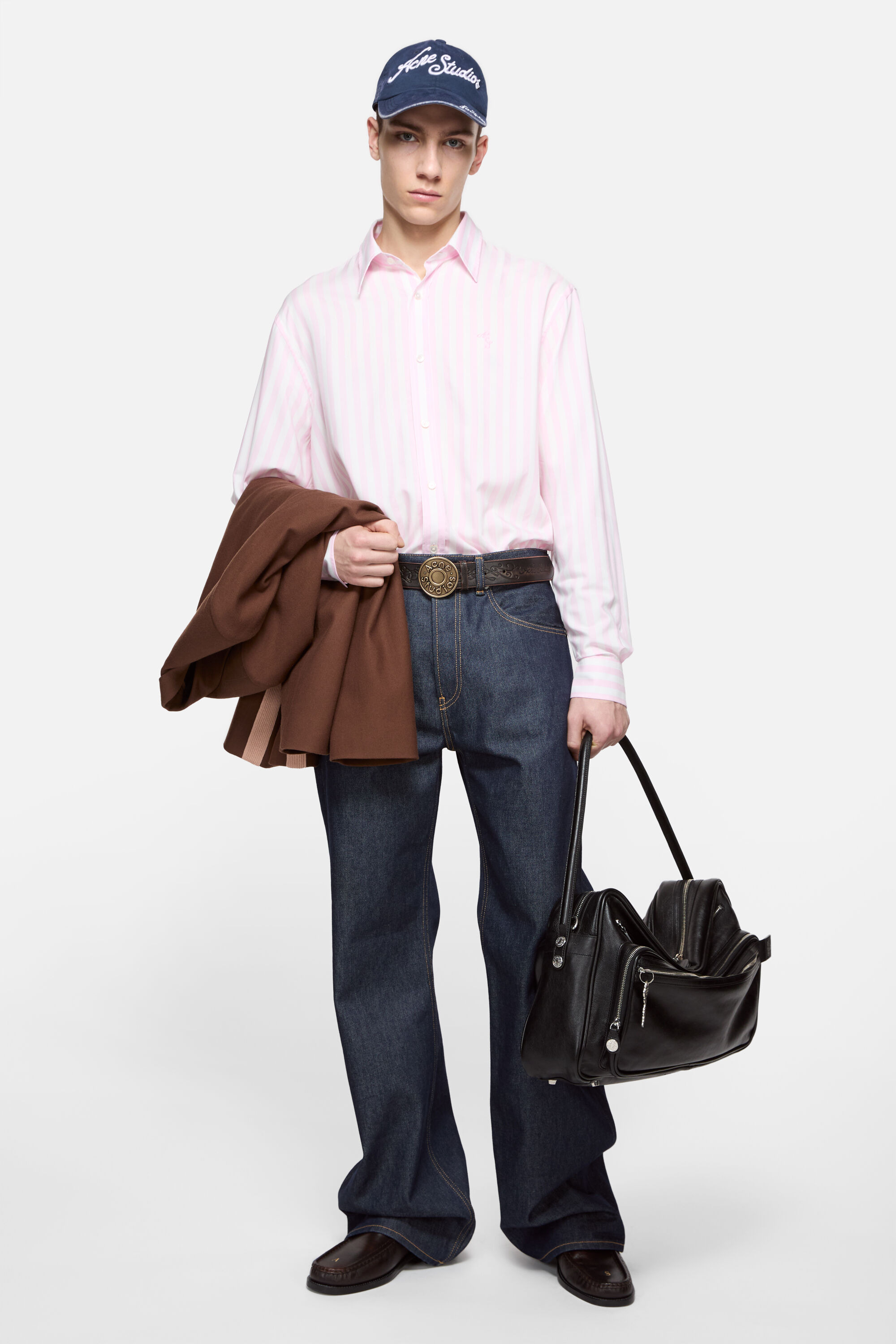 Stripe button-up shirt - Pink/white - 2
