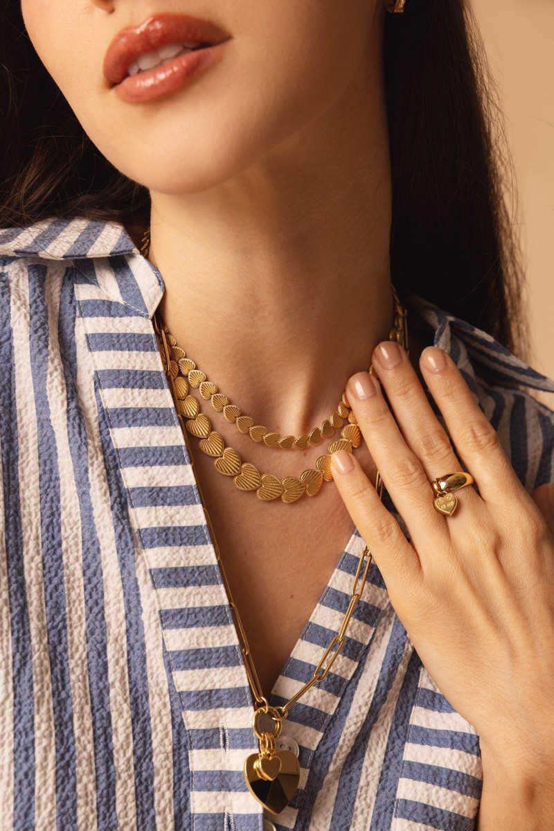 FOUNDRAE True Love - Graduated Heart Token Necklace outlook