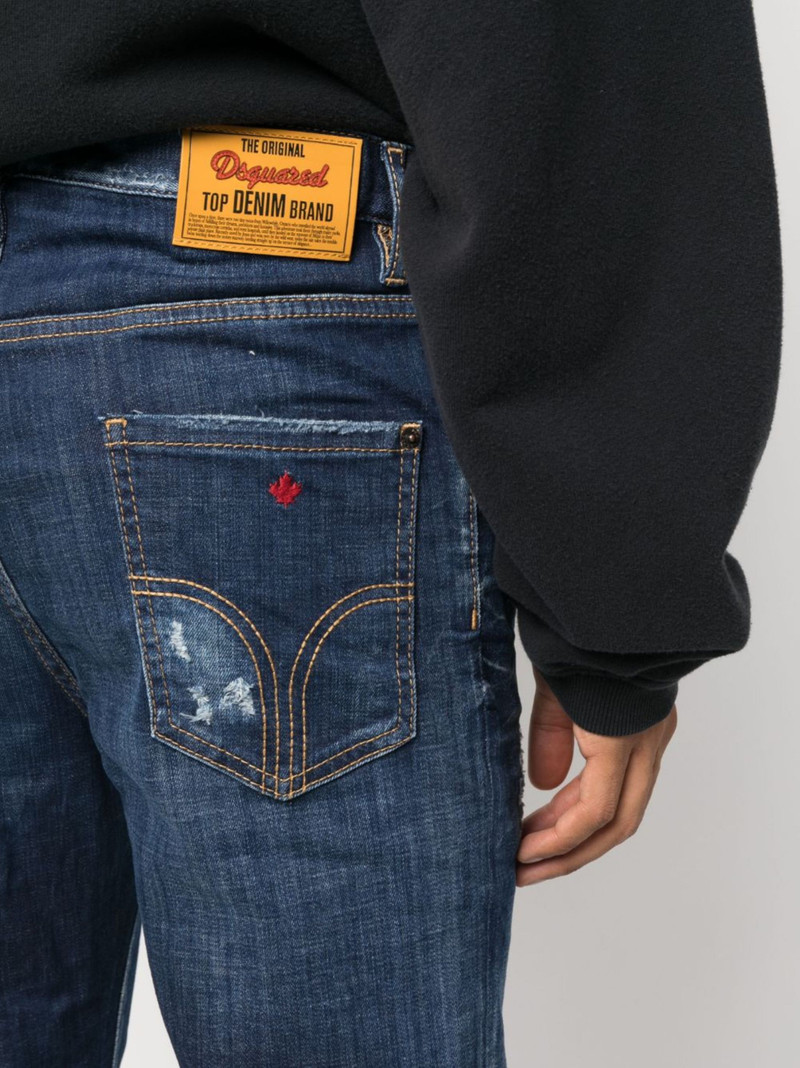 distressed straight-leg jeans 5