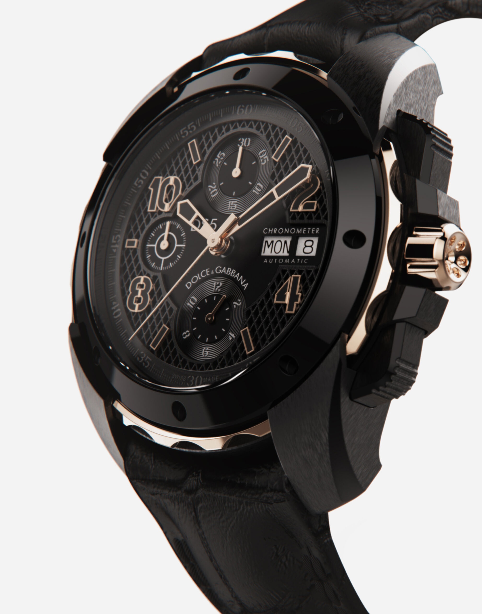 DS5 watch in red gold and steel with pvd coating - 3