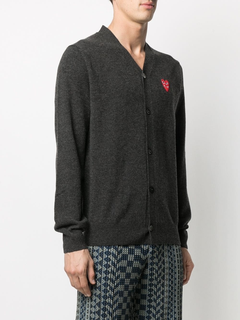 logo button-down cardigan - 5