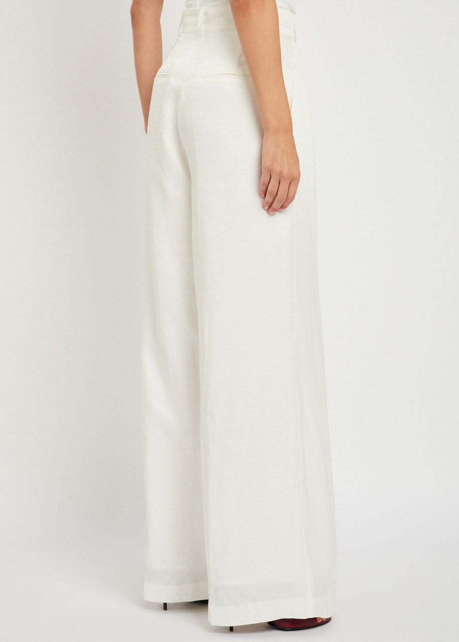 Anine Bing Lou Pleated Satin Trousers - 3