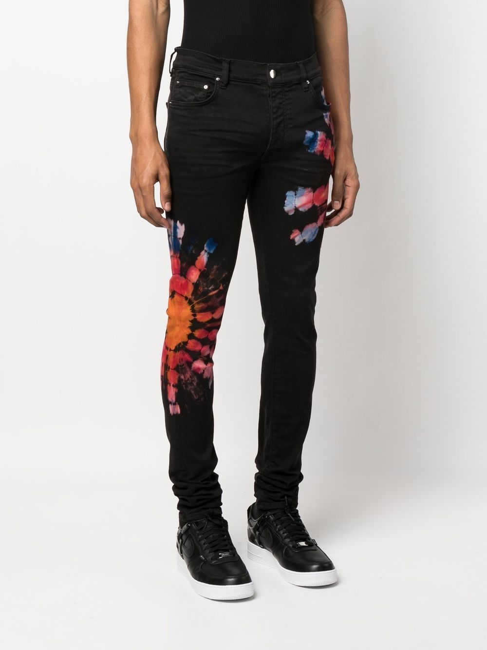 tie-dye print skinny jeans - 3