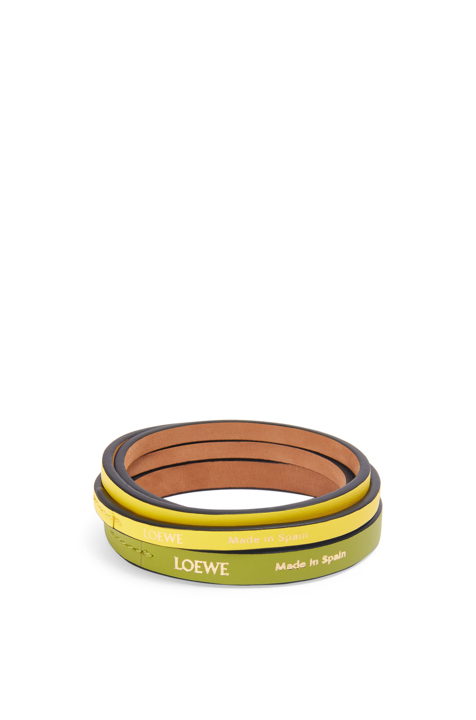 【LOEWE】DOUBLE BANGLE◆J242240X42 Double bangle set in classic calfskin Black - LOEWE