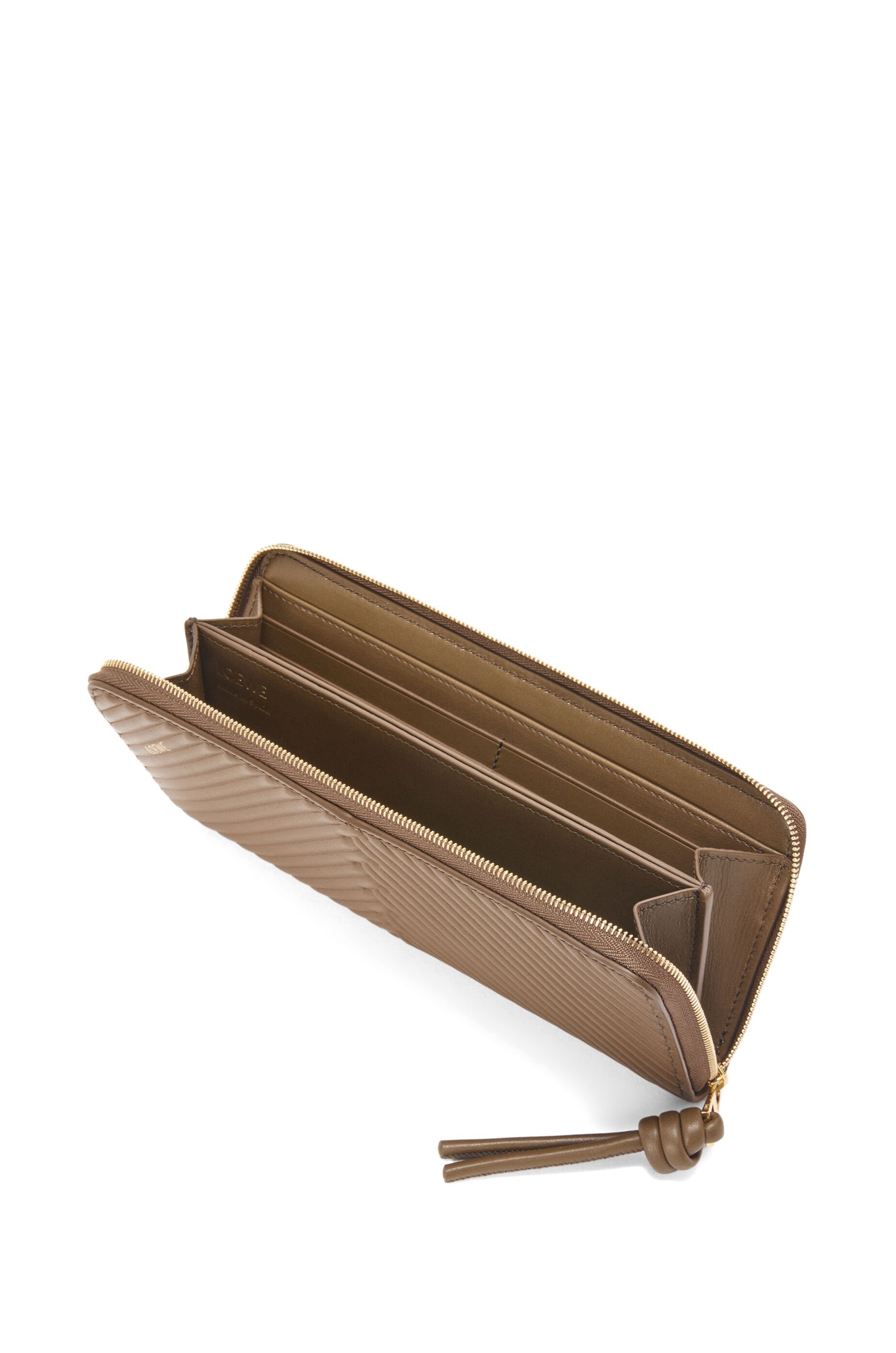 Knot zip around wallet in shiny nappa calfskin - 2