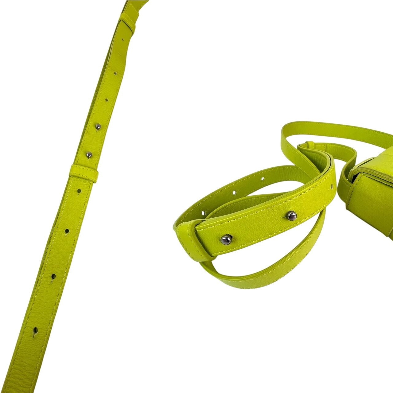 BOTTEGA VENETA Intrecciato Mini Cassette Lime Green Lambskin Crossbody Bag - 3