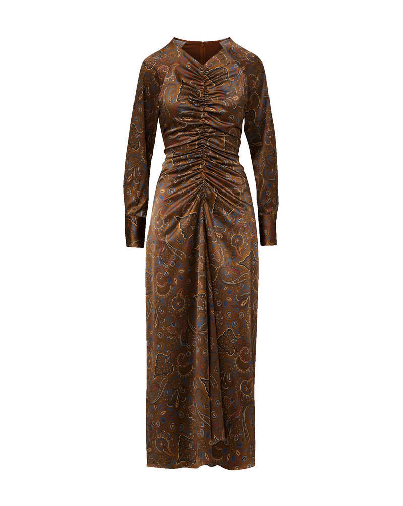 IRMA STRETCH-SILK MIDI DRESS 1
