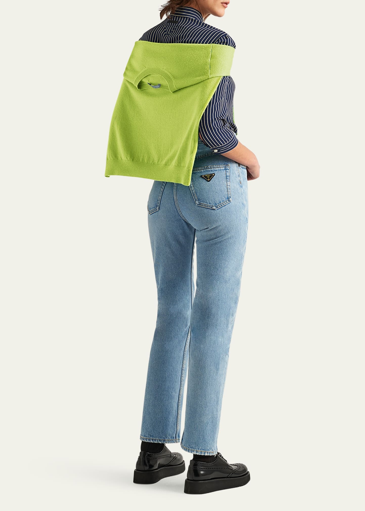 Denim Bleached Straight Leg Pants - 3