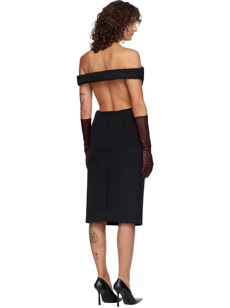 Black Sculptural Midi Dress 3